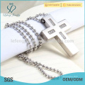 High quality silver stainless steel cross necklace pendant for men